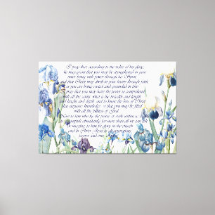 Redoute Iris Flowers Ephesians 3 Bible Print
