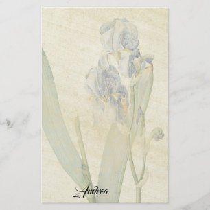 Redoute Iris Flowers Leaves Rice Paper Stationery