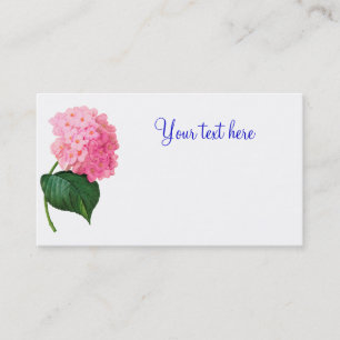 Redoute Pink Hydrangea Business Cards