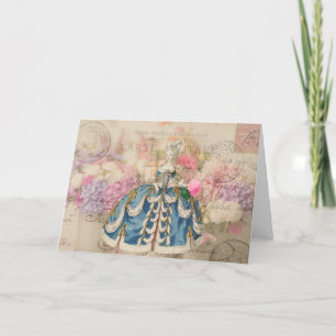 Redoute Pink Hydrangea Greeting Card