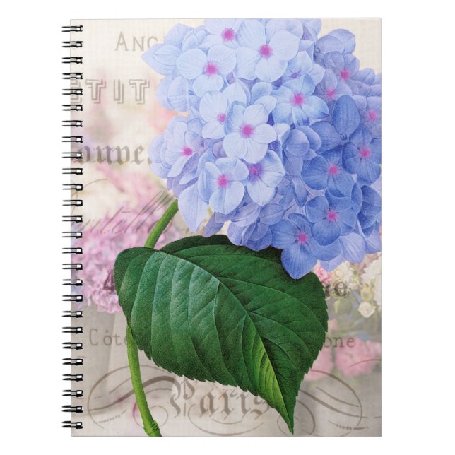 Redoute Pink Hydrangea Notebook (Front)