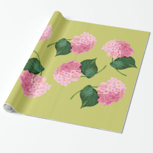 Redoute Pink Hydrangea Wrapping Paper