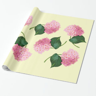 Redoute Pink Hydrangea Wrapping Paper