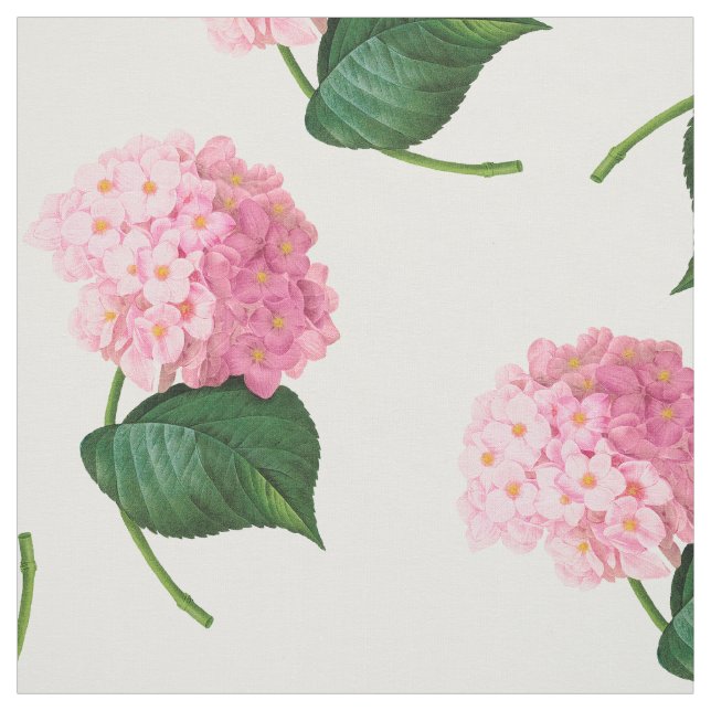Redoute Pink Hydrangeas Combed Cotton Fabric (Swatch)
