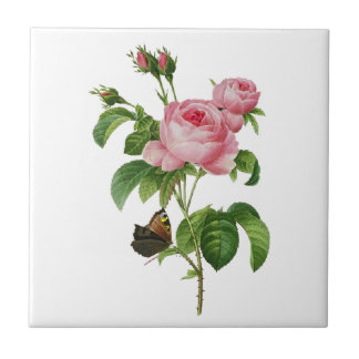 Redoute Pink Roses Tile