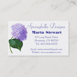 Redoute Purple Hydrangea Custom Business Cards