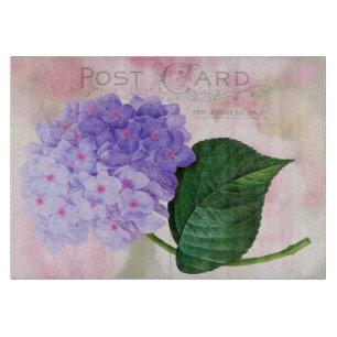 Redoute Purple Hydrangea  Glass Cutting Board