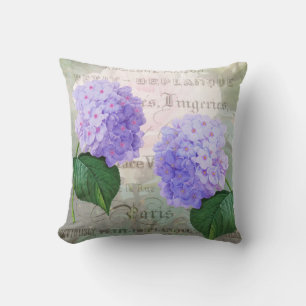 Redoute Purple Hydrangea Lumbar Throw Pillow