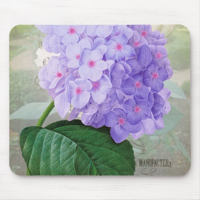 Redoute Purple Hydrangea Mousepad (Front)
