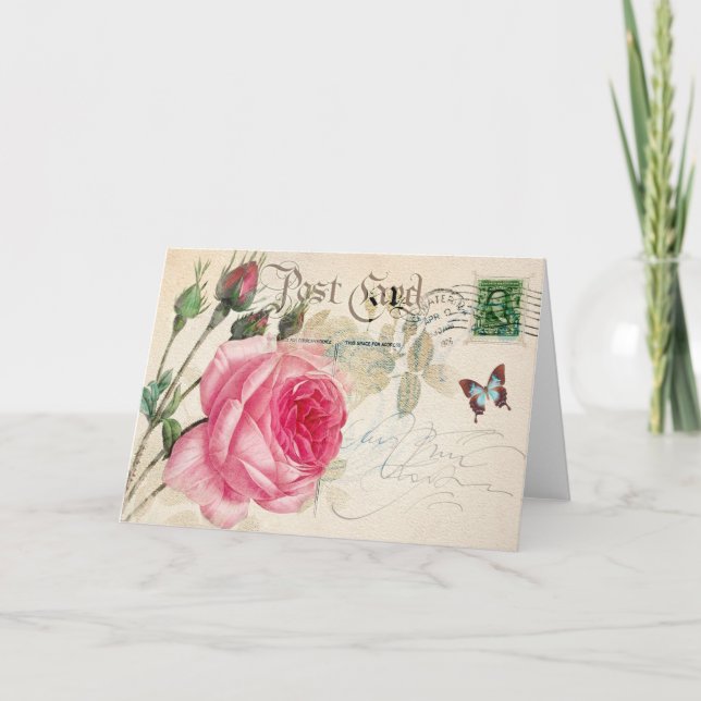 Redoute Rose Greeting Card (Front)