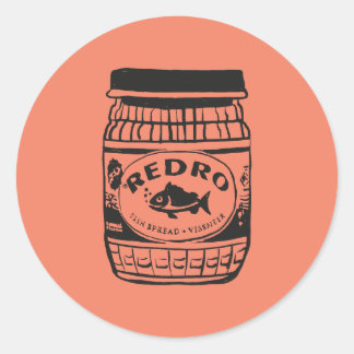 Redro Fish Paste Illustration Classic Round Sticke Sticker
