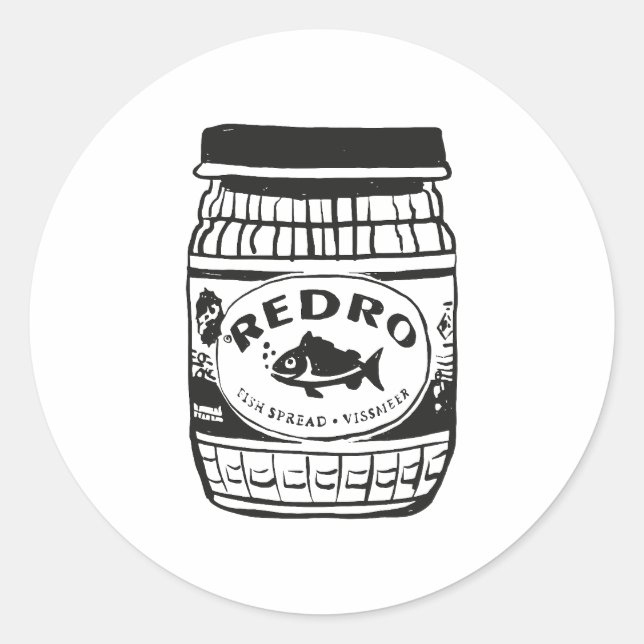 Redro Fish Paste Illustration Classic Round Sticker (Front)