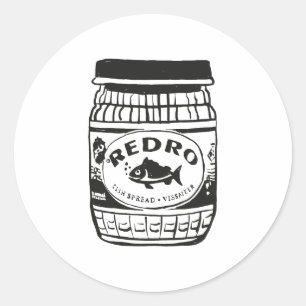 Redro Fish Paste Illustration Classic Round Sticker