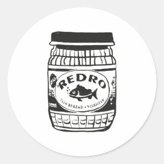Redro Fish Paste Illustration Classic Round Sticker