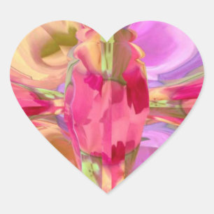 REDROSE Petal Crystal Design Heart Sticker