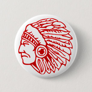 Redskin Red Indian 6 Cm Round Badge