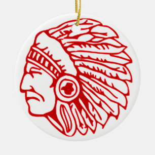 Redskin Red Indian Ceramic Tree Decoration