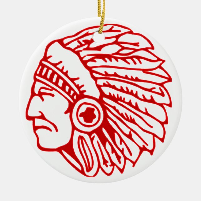 Redskin Red Indian Ceramic Tree Decoration (Front)