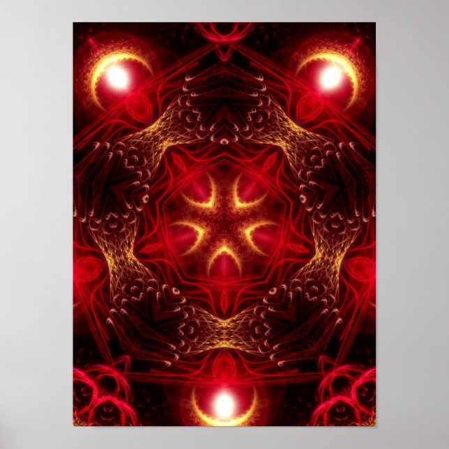 Redstaro Geometry Fractal Art Poster (Front)