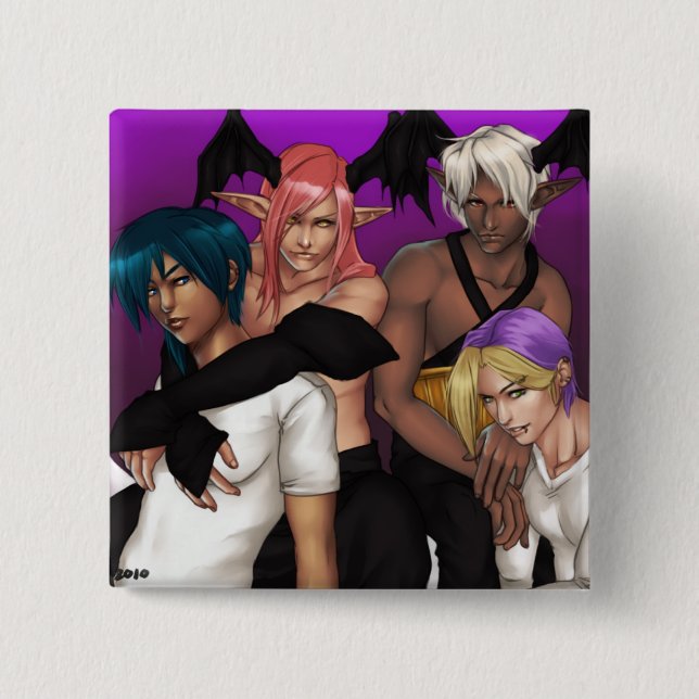 Redthread Cast button (square) (Front)