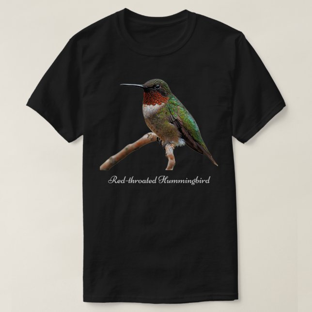 Redthroated Hummingbird Ornithology Bird daoko  T-Shirt (Design Front)