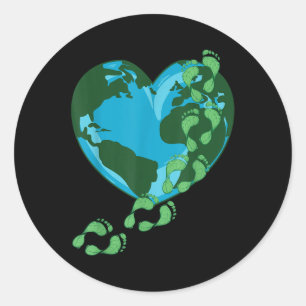 Reduce Carbon Footprint Earth Day Everyday Leaf Fo Classic Round Sticker