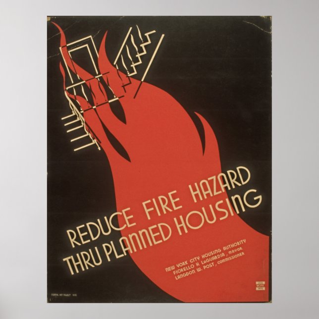 Reduce Fire Hazard Thru Planned Housing WPA Poster (Front)