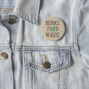 Reduce food waste 6 cm round badge