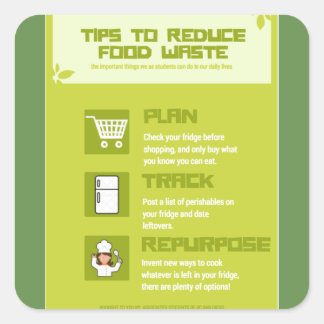 Reduce Food Waste Square Sticker