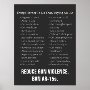 Reduce Gun Violence Ban AR-15 Poster
