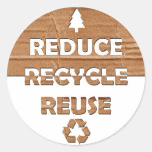 Reduce Recycle Reuse Classic Round Sticker
