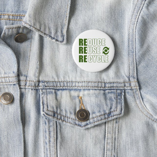 Reduce reuse recycle 6 cm round badge (In Situ)