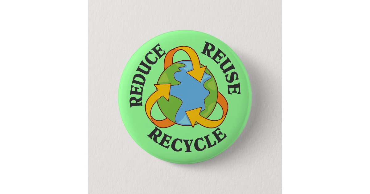 Reduce Reuse Recycle 6 Cm Round Badge | Zazzle