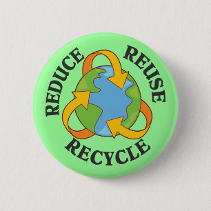 Reduce Reuse Recycle 6 Cm Round Badge