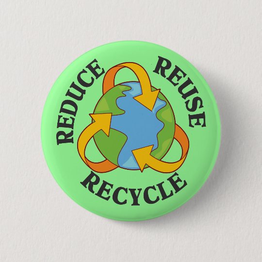 Reduce Reuse Recycle 6 Cm Round Badge | Zazzle.com.au