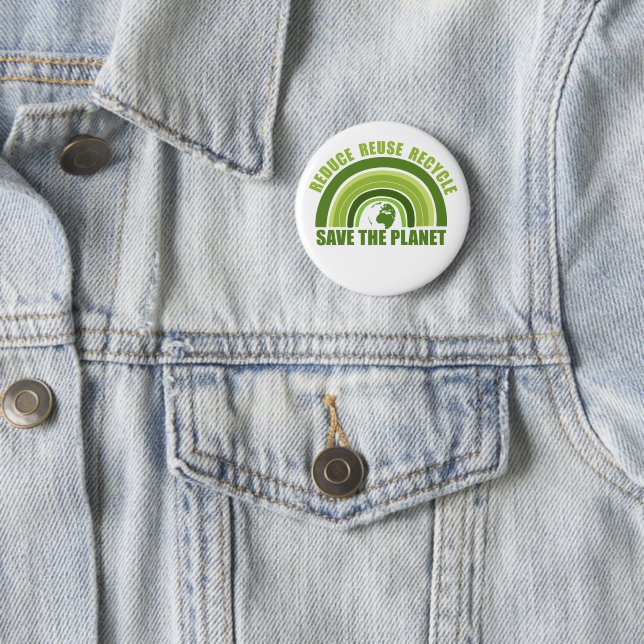 Reduce reuse recycle 6 cm round badge (In Situ)