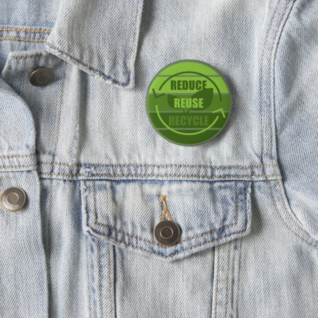 Reduce reuse recycle 6 cm round badge (In Situ)