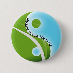 reduce reuse recycle 6 cm round badge