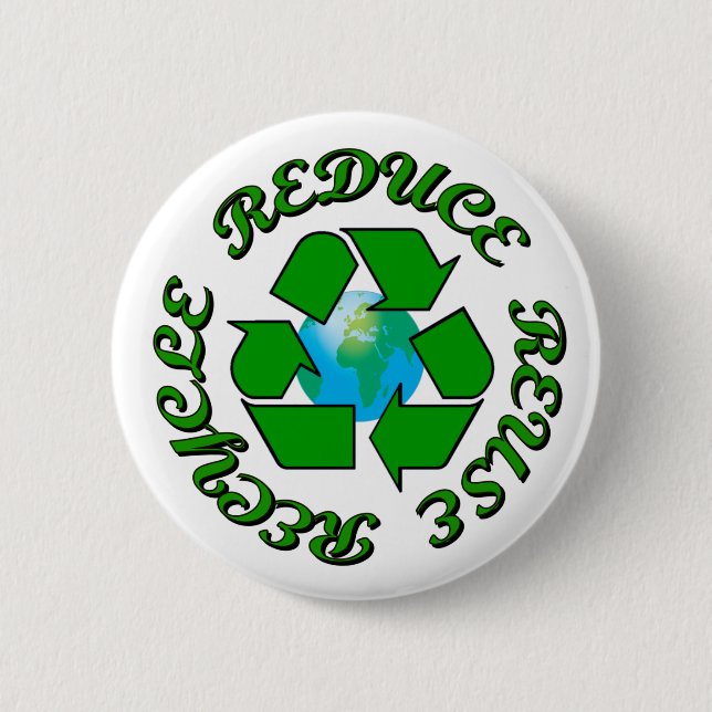 Reduce Reuse Recycle 6 Cm Round Badge (Front)