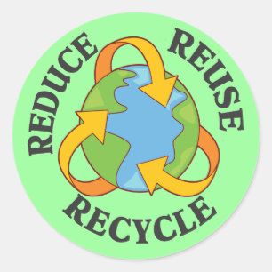 Reduce Reuse Recycle Classic Round Sticker