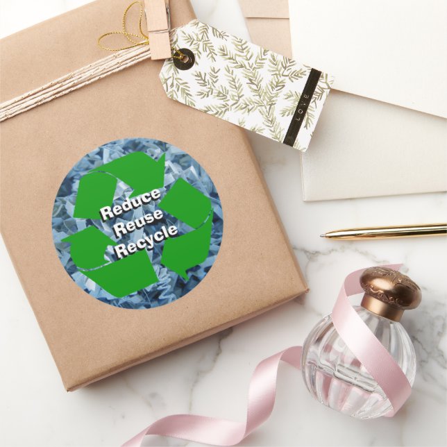 Reduce, Reuse, Recycle Classic Round Sticker (Gifting)