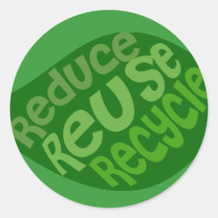 Reduce Reuse Recycle Classic Round Sticker