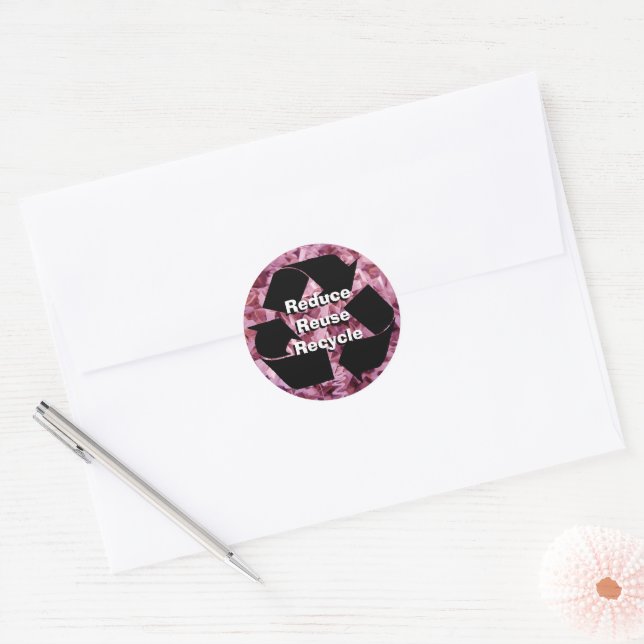 Reduce, Reuse, Recycle Classic Round Sticker (Envelope)