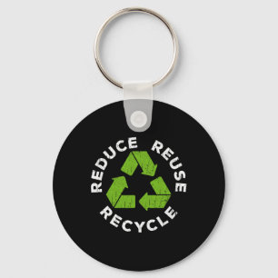 Reduce Reuse Recycle Earth Day 2025 Shirt Key Ring