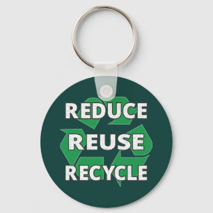 Reduce Reuse Recycle Earth Day Every Day Vintage Key Ring