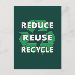 Reduce Reuse Recycle Earth Day Every Day Vintage Postcard