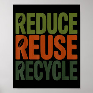 Reduce reuse recycle eco friendly earth day poster