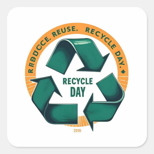 Reduce Reuse Recycle Eco Tee Square Sticker (Front)