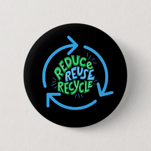 Reduce Reuse Recycle Environment 6 Cm Round Badge