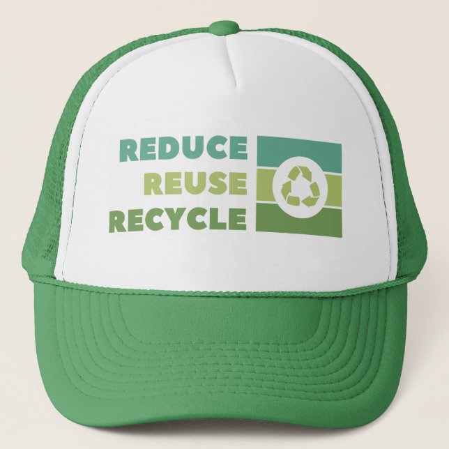 Reduce, Reuse, Recycle Environment Earth Trucker Hat (Front)